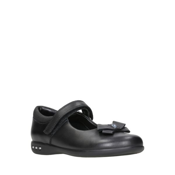 Clarks Girls Prime Skip School Shoes Black | CA-726951
